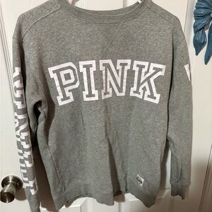 PINK Victoria's Secret Gray Crew Neck Sweater